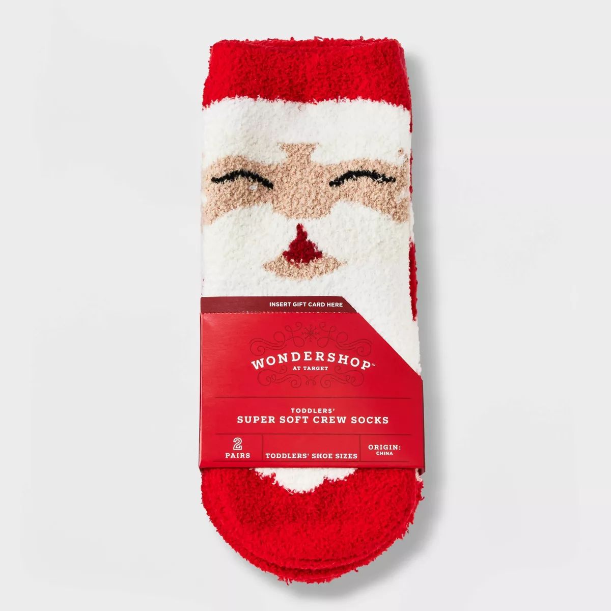 Toddler Santa Cozy Crew Socks - Wondershop™ Red 2T-3T | Target
