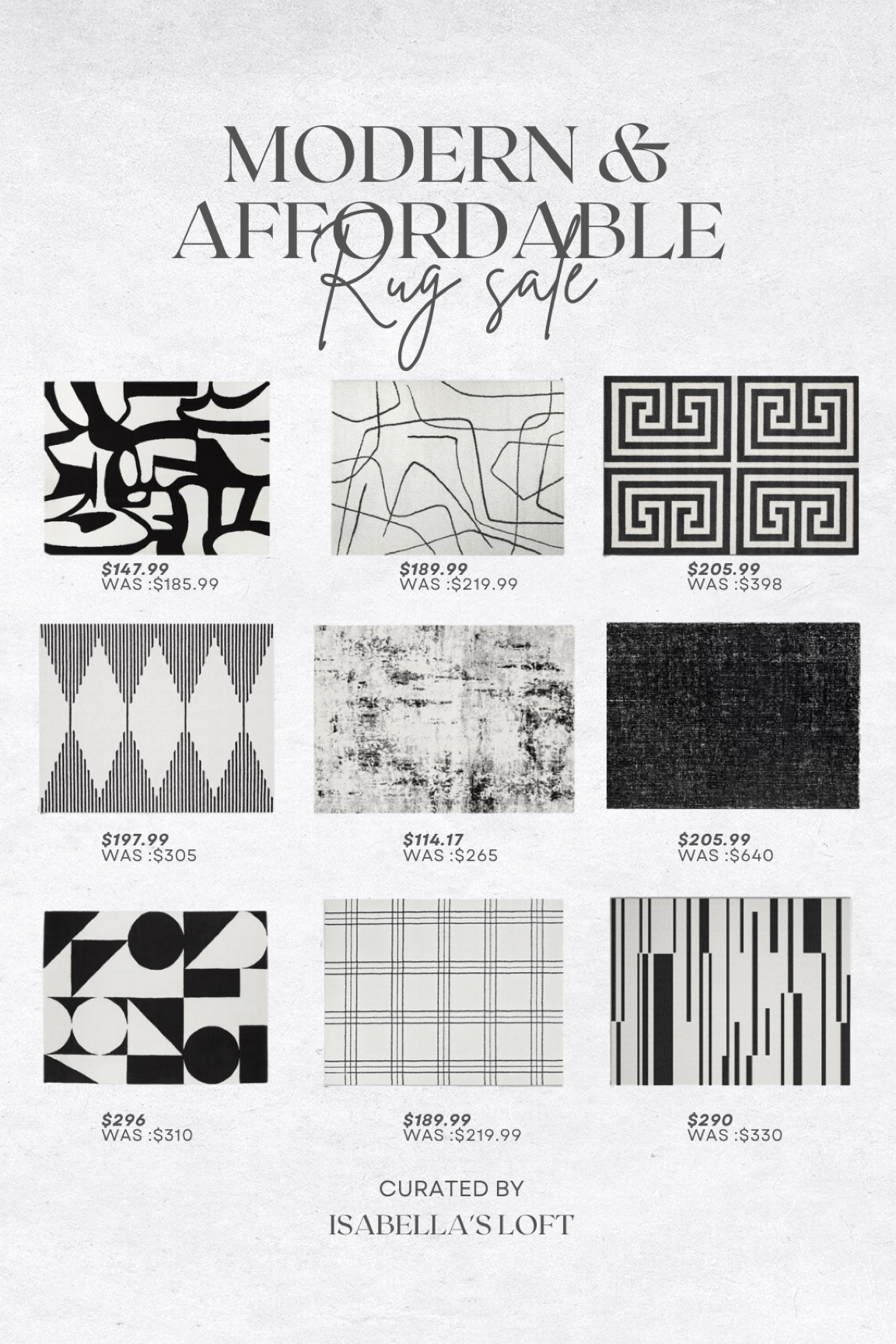 Modern and Affordable Rug sale

Media Console, Living Home Furniture, Bedroom Furniture, stand, cane bed, cane furniture, floor mirror, arched mirror, cabinet, home decor, modern decor, mid century modern, kitchen pendant lighting, unique lighting, Console Table, Restoration Hardware Inspired, ceiling lighting, black light, brass decor, black furniture, modern glam, entryway, living room, kitchen, bar stools, throw pillows, wall decor, accent chair, dining room, home decor, rug, coffee table

#LTKhome #LTKFind #LTKbump