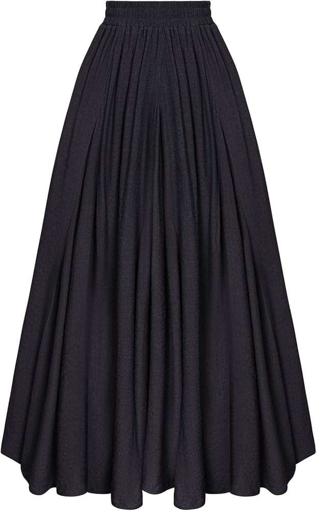 Scarlet Darkness Women Casual Maxi Skirt Flowy Bohemian Renaissance Long Skirts | Amazon (US)