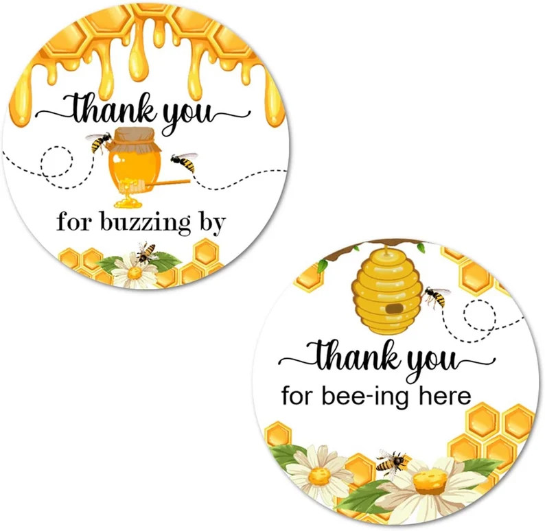 40pc Bumble Bee Party Decorations Thank You Stickers 2 Inch Big Round Glossy Labels  Baby Shower ... | Etsy (US)