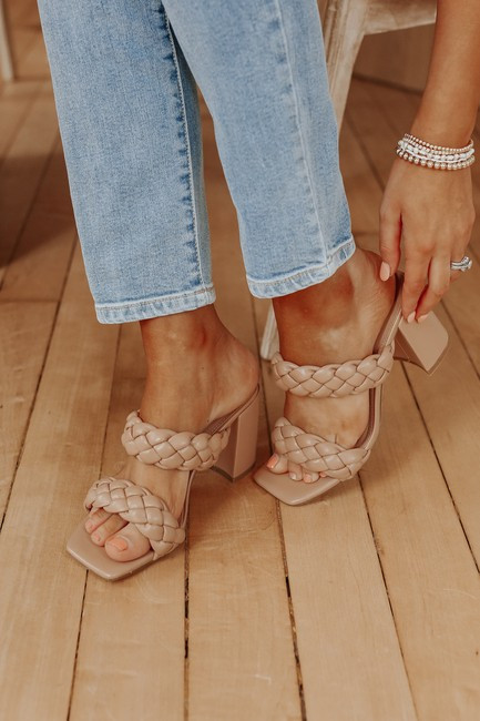 Madden Girl Dixcy Nude Braided Heeled Sandals | Magnolia Boutique