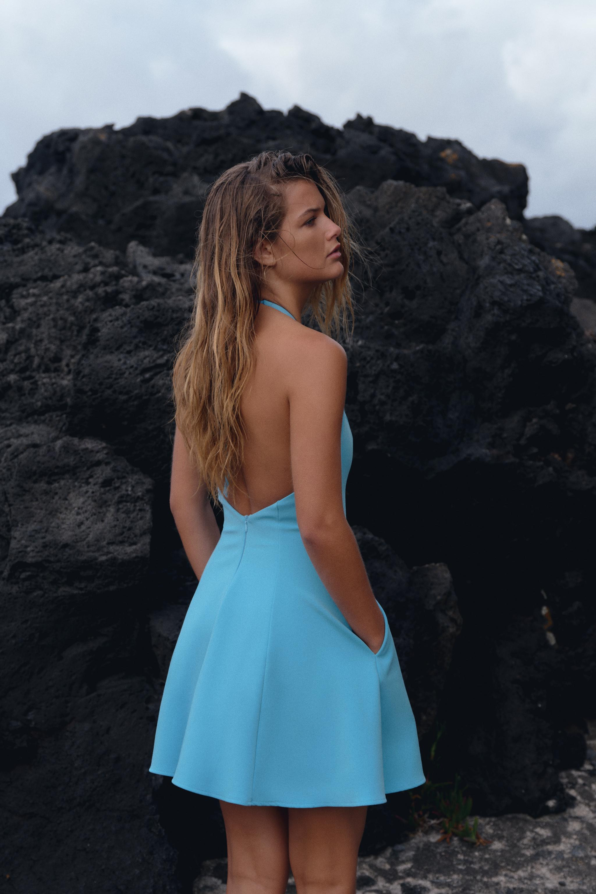 HALTER GODET SHORT DRESS | Zara Canada