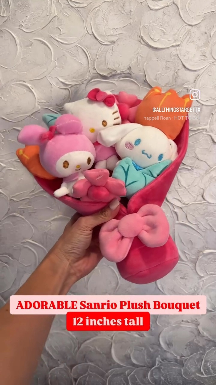 Eeks, y’all!!  😍😍😍

This bouquet is TOO CUTE!!  I was able to order it for pickup lastnight and my friend was sweet enough to pick it up today!  (S/O to @drinks_with_meli ❤️)  this adorable plush bouquet comes with 3 detachable Sanrio plushies that can be reattached as well.  This bouquet is about 12 inches tall and SO perfect for gifting!  Don’t wait on this one, they’ve been flying off the shelves 💨

* Bouquet - $29.99


#target #targetstyle #sanrio #hellokitty #valentines #lifestyle #reelitfeelit #music #trending  #instagood #love #instadaily #cute #instamood #igers #igdaily
#flowers #bouquet #viral #viralvideos #reels #reelsinstagram #trending #trendingreels #explore #exploremore #explorepage #foryou #foryoupage #fyp #giftideas 


#LTKFindsUnder50 #LTKKids #LTKGiftGuide