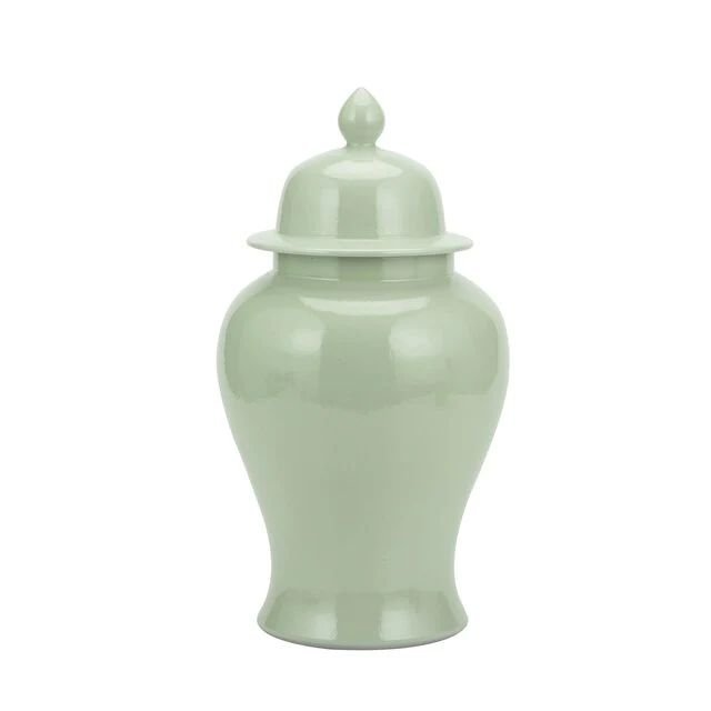 Celadon Temple Jar in Two Sizes | Burke Decor