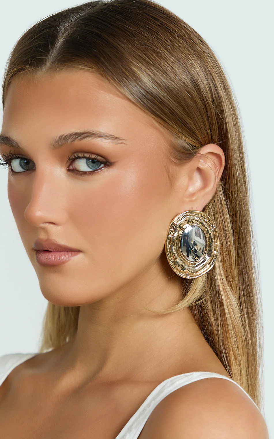 Isabella Statement Oval Earrings in Gold | Showpo (ANZ)