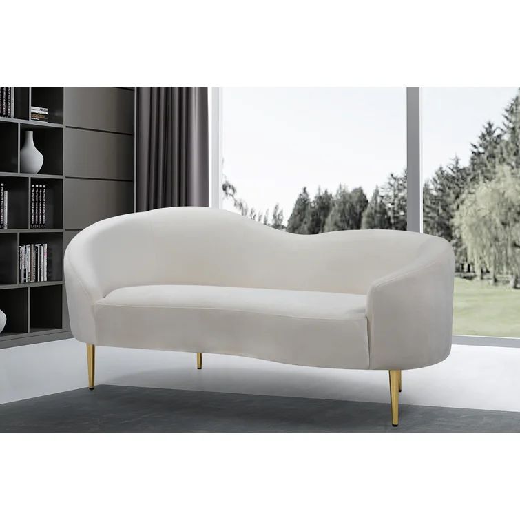 Shurtz 67'' Velvet Curved Loveseat | Wayfair North America