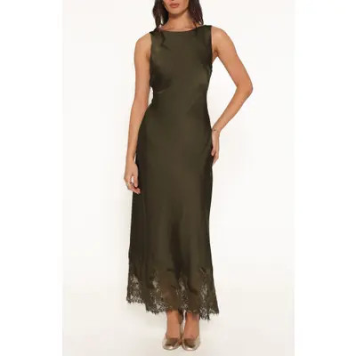 Petal & Pup Honey Lace Hem Maxi Dress in Olive at Nordstrom, Size Small | Nordstrom