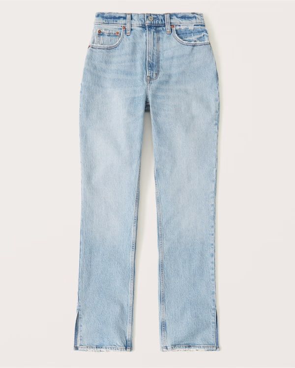 Women's Curve Love 90s Ultra High Rise Straight Jeans | Women's Bottoms | Abercrombie.com | Abercrombie & Fitch (US)