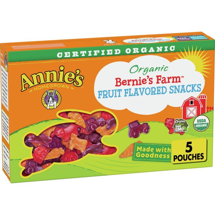 Annie's Homegrown Organic Bernie's Farm Fruit Snacks - 0.8oz 5ct | Target