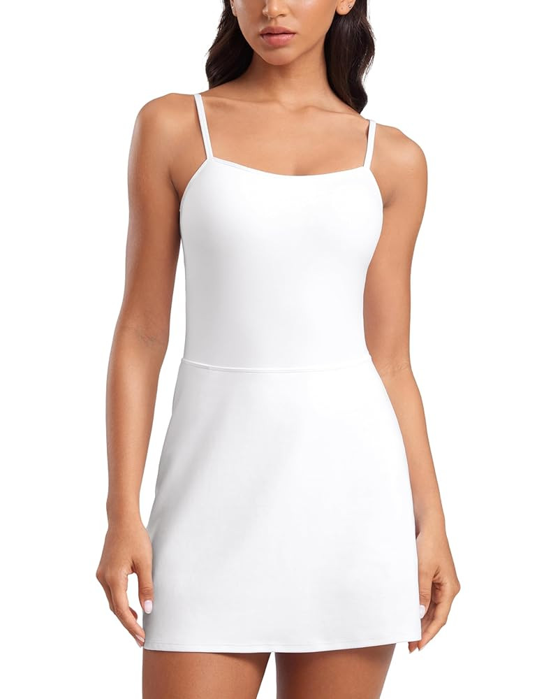 CRZ YOGA Womens Butterluxe Tennis Dress Spaghetti Strap Casual Athletic Sports Outfits with Built... | Amazon (US)