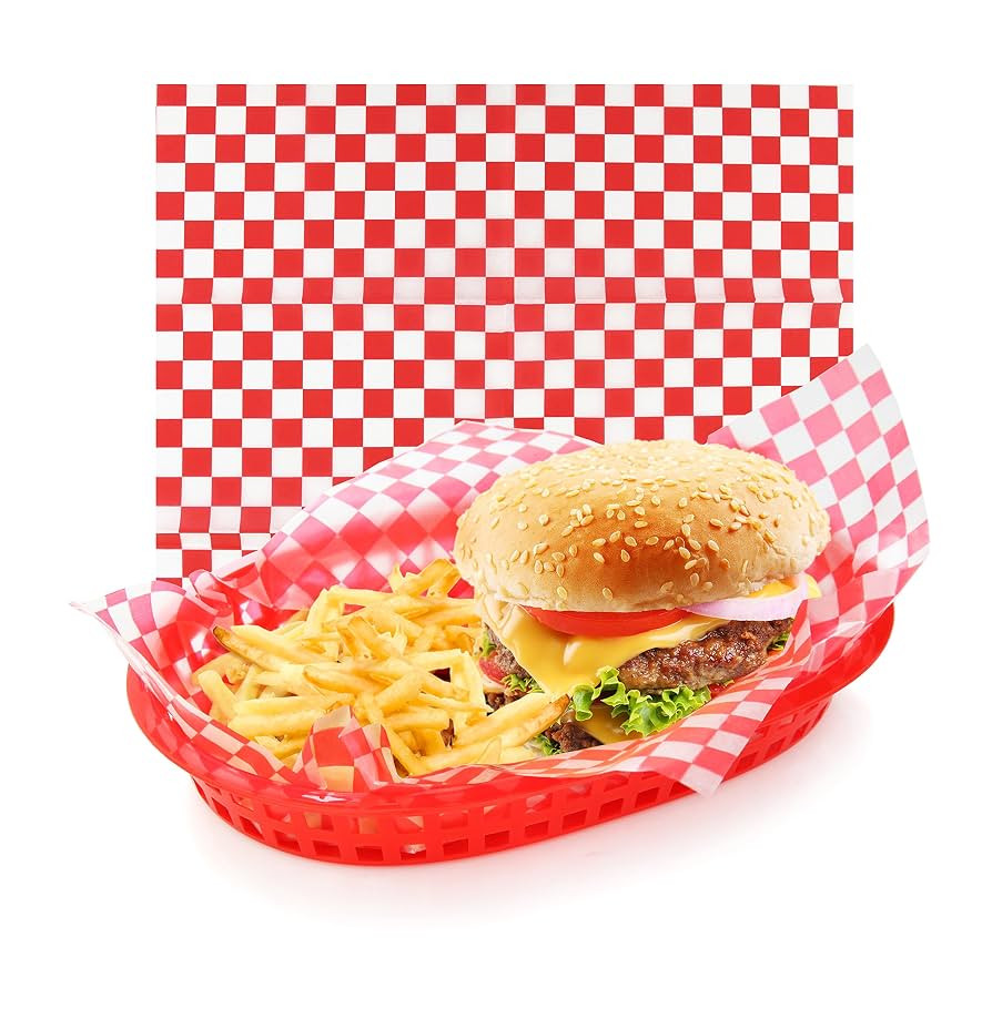 New Star Foodservice 44263 Red Check Food Basket Liners, 12 By 12-inch, Set of 36 | Amazon (US)