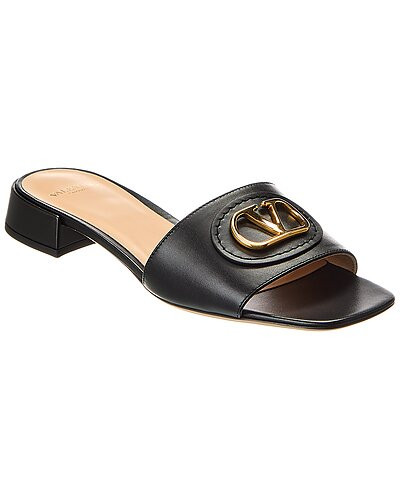 Valentino VLogo Signature Leather Sandal | Gilt & Gilt City