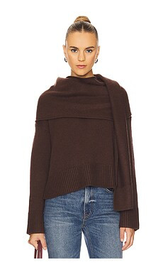 SIMKHAI Elson Scarf Sweater in Chocolate from Revolve.com | Revolve Clothing (Global)