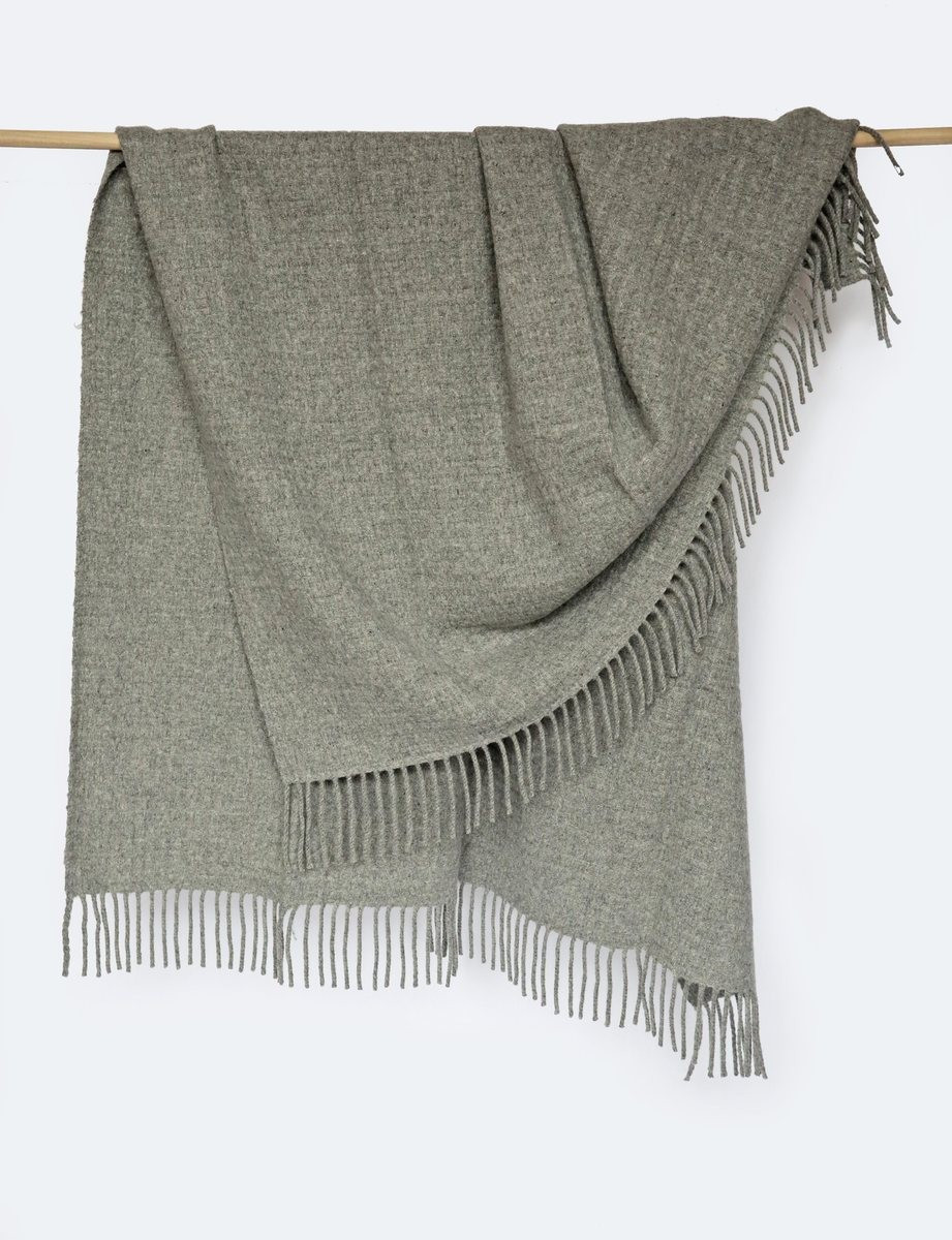 Porto, Pure Wool Throw Blanket, Grey | Coterie, Brooklyn