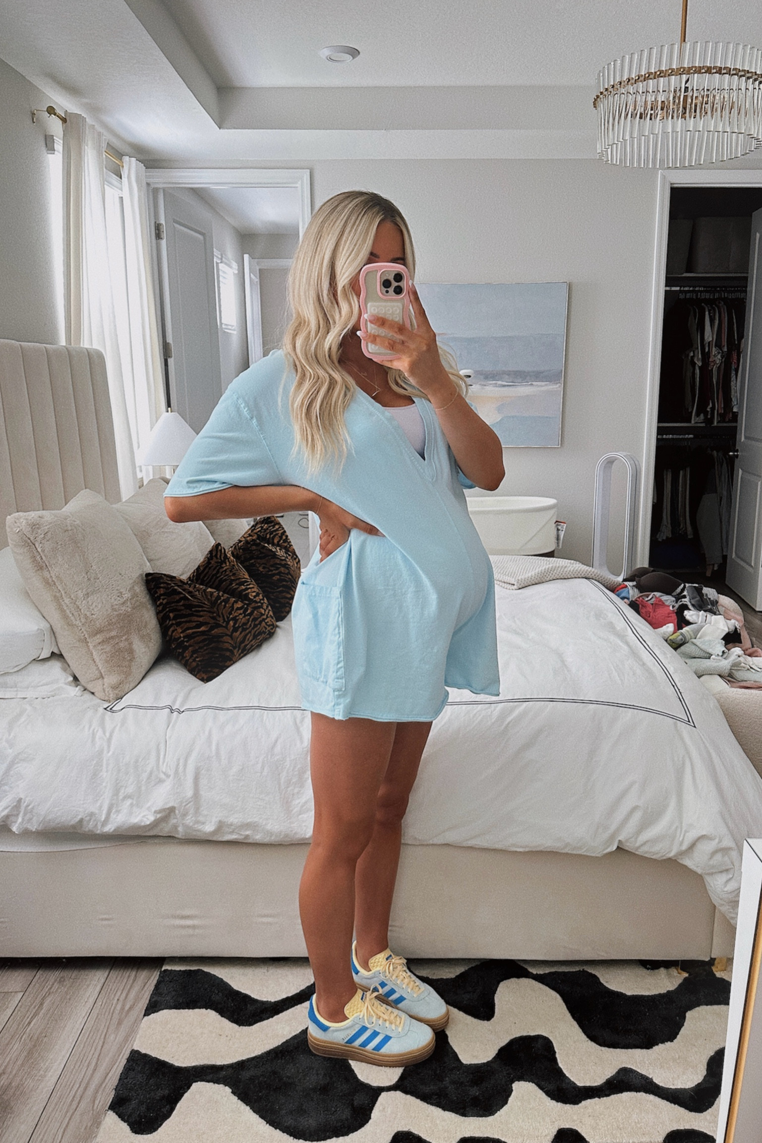 Fp reversible romper (wearing medium) & adidas gazelle baby blue/yellow 🩵💛 sized down in sneakers 

#LTKshoecrush #LTKSeasonal #LTKbump