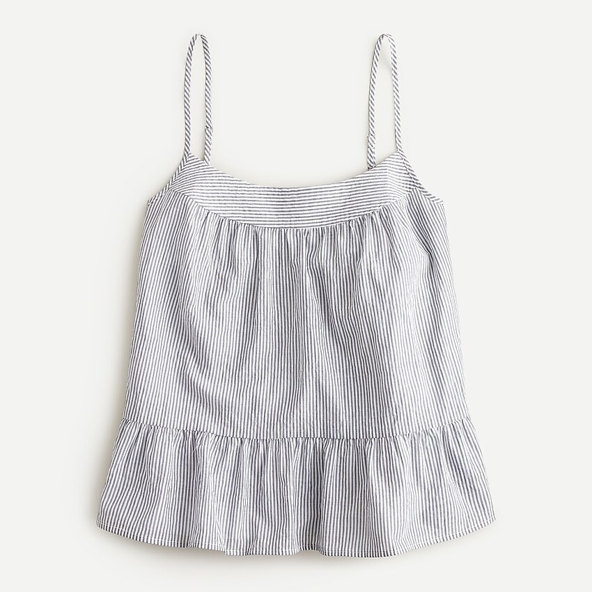 Crinkle cotton tank top in stripe | J. Crew US