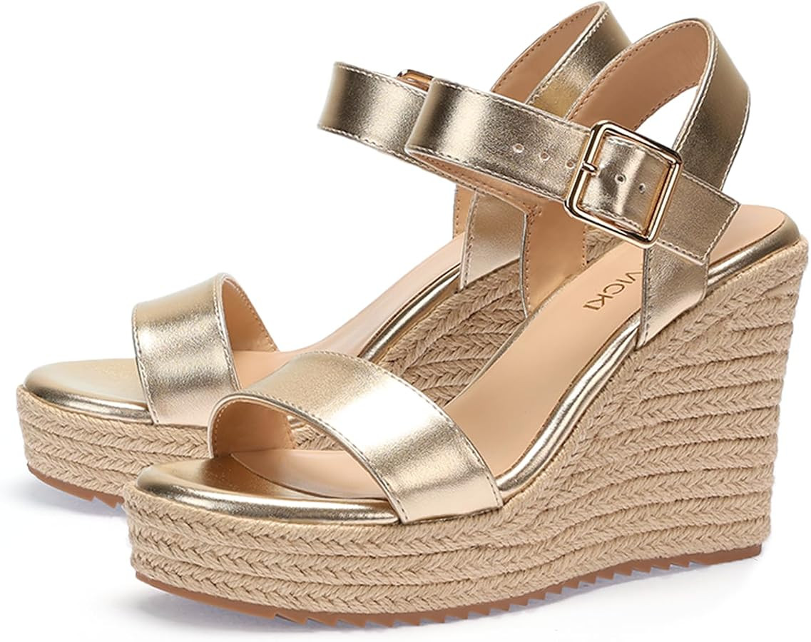 Women's Platform Sandals Wedge Ankle Strap Open Toe Sandals | Amazon (US)