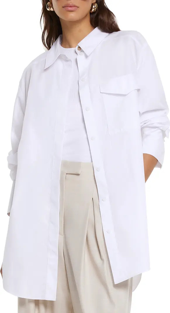 Oversize Poplin Button-Up Shirt | Nordstrom
