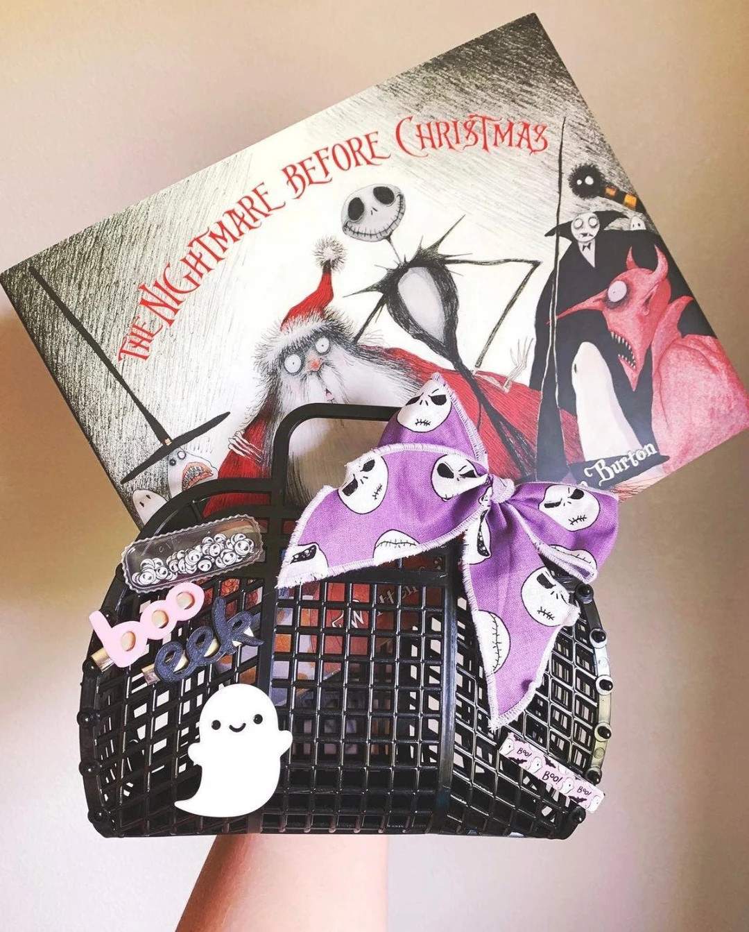 Trick or Treat Bag, Boo Baskets, Large Retro Jelly Tote, Trendy Retro Basket, Halloween Gift Bask... | Etsy (US)