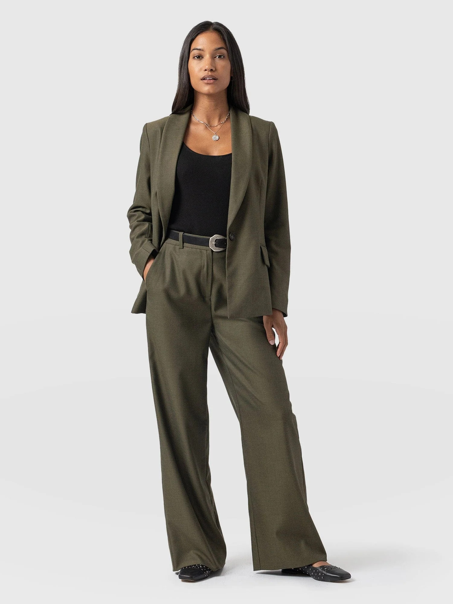 Argent Wide Leg Pant - Khaki | Saint + Sofia