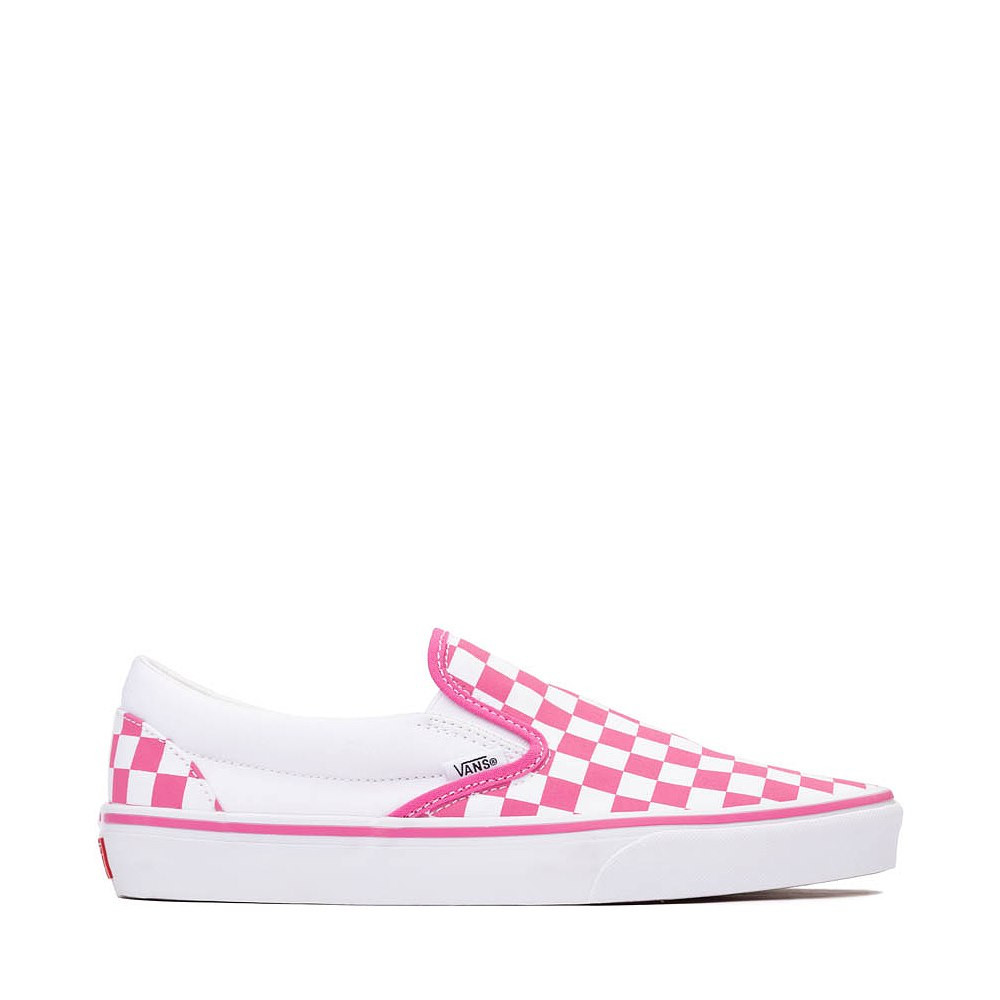 Vans Slip-On Checkerboard Skate Shoe - Pink / White | Journeys