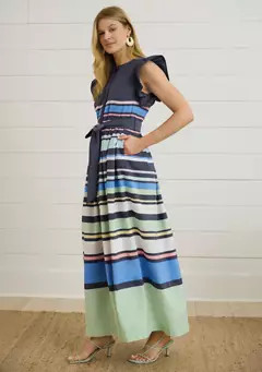 Crown & Ivy™ Sewing Down South x Crown & Ivy™ Wright Short Sleeve Maxi Dress with Sash | Belk