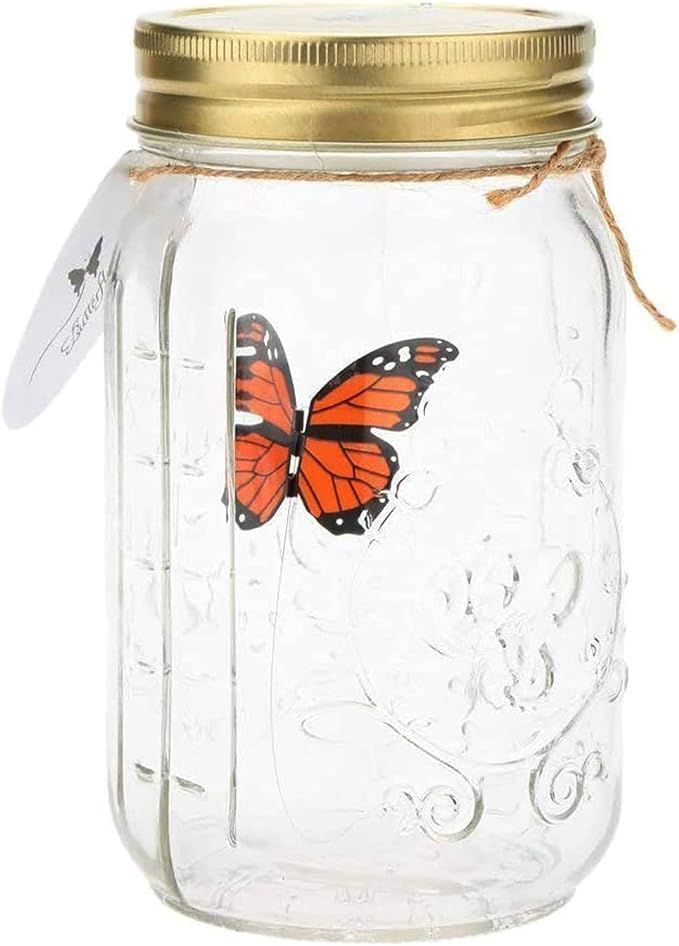 Butterfly in a Glass Jar, Hsxxf LED Lamp Jar Animated Butterfly in A Jar Tap to Activate Gift Dec... | Amazon (US)