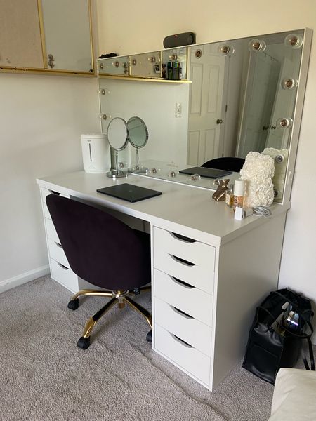 Desk turned vanity!

This IKEA desk can be multi functional, just add your favorite led lighted mirror and it will also serve you as a vanity. 

I opted for two drawer sets instead of one. This allows my daughter store skincare on one side and school supplies on the other.

#LTKHome #LTKStyleTip