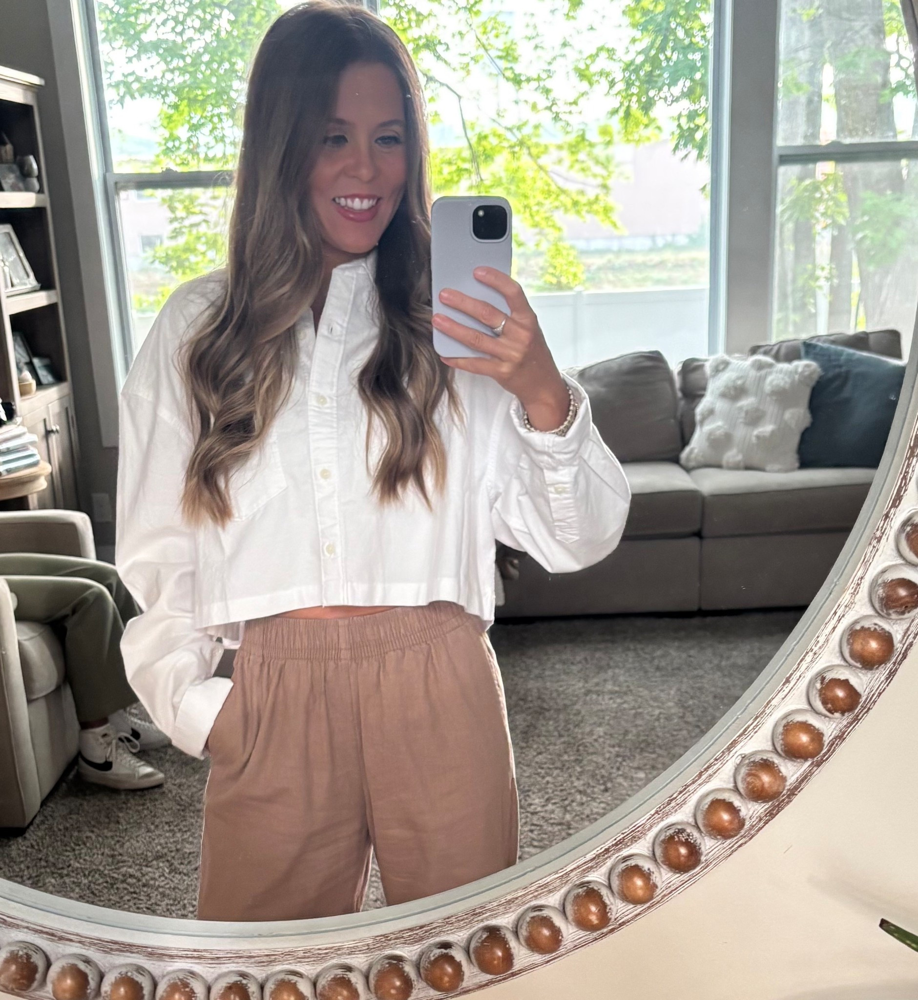 Boxy button up and linen pants