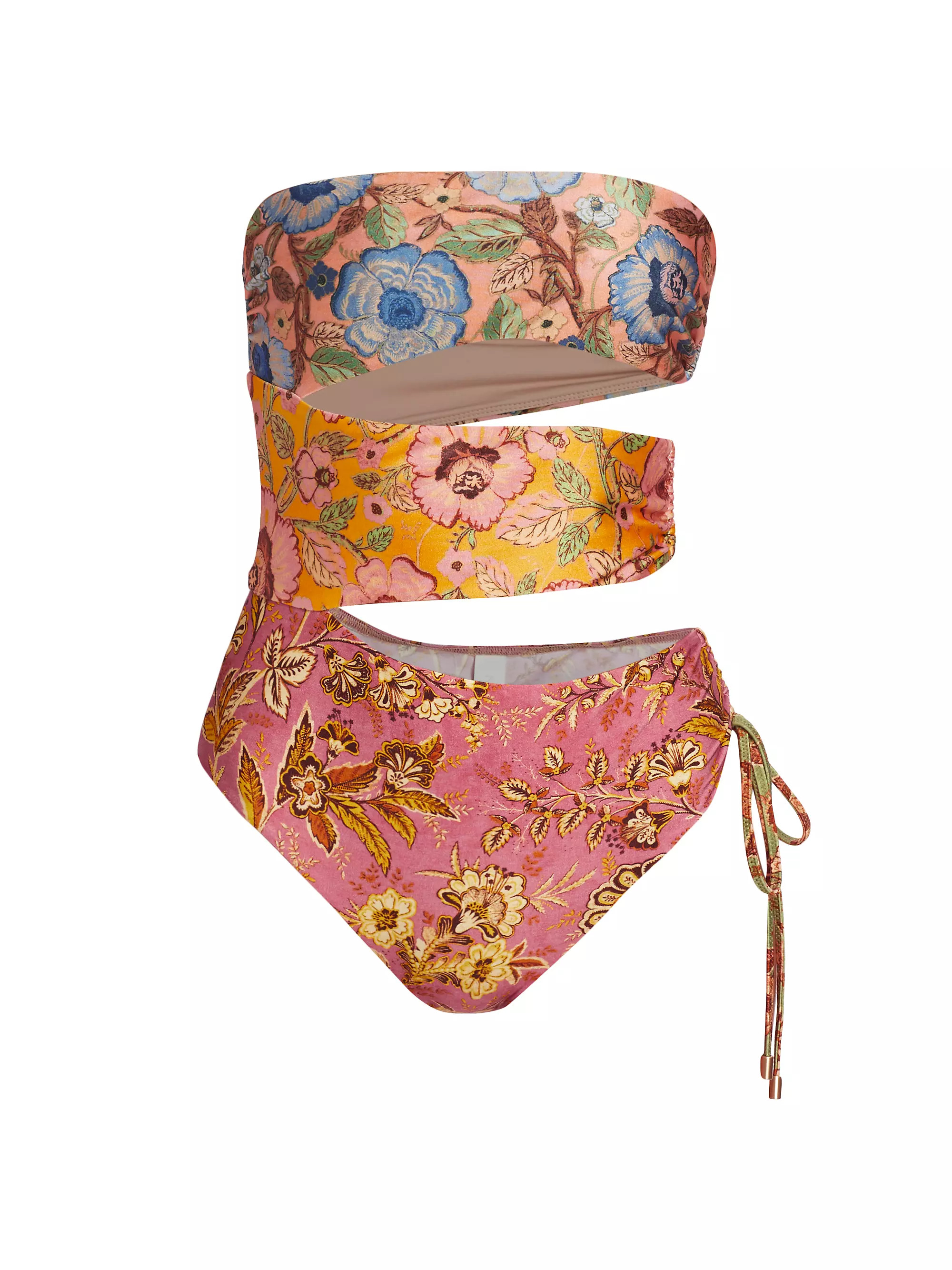 Junie Floral Cut-Out One-Piece Swimsuit | Saks Fifth Avenue