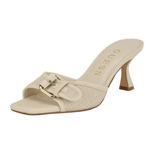 Guess Women's DISTA Heeled Sandal, Ivory 150, 8.5 | Amazon (US)