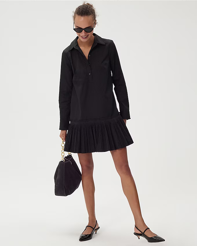 Amelia long-sleeve shirtdress in cotton poplin | J. Crew US