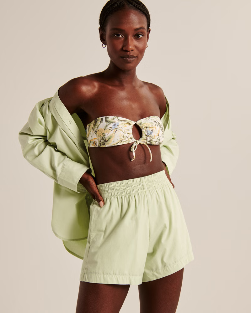 Women's Poplin Pull-On Shorts | Women's Matching Sets | Abercrombie.com | Abercrombie & Fitch (US)