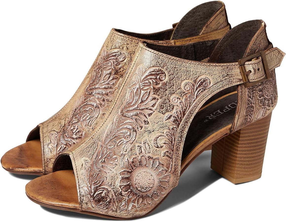 ROPER Womens Mika Floral Embossed Closed Back Block Pumps Dress Casual Casual Mid Heel 2-3" | Amazon (US)