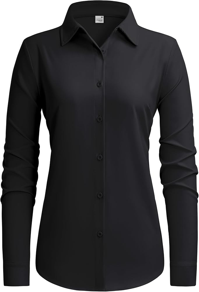 siliteelon Button Down Shirts for Women Stain Shield Long Sleeve Dress Shirts Wrinkle-Free Collar... | Amazon (US)