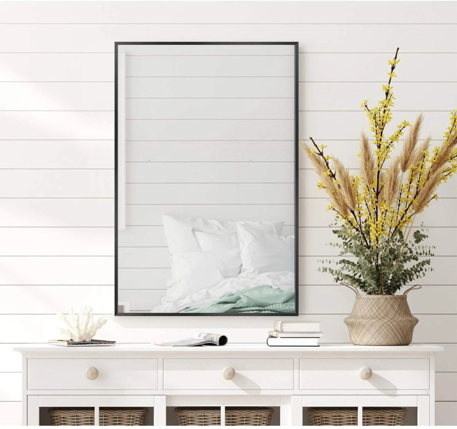 NeuType Wall Mounted Mirror Decorative Wall Mirror Bathroom Mirror Rectangle Mirror for Bedroom/L... | Walmart (US)