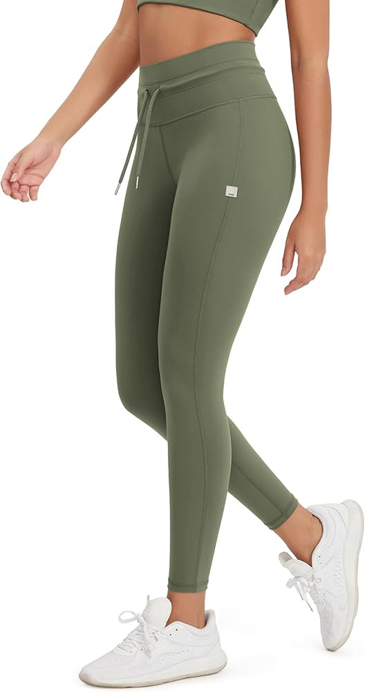 ODODOS Women's Drawstring Tie Daily Leggings 25" / 28" High Waist Workout Yoga Pants | Amazon (US)