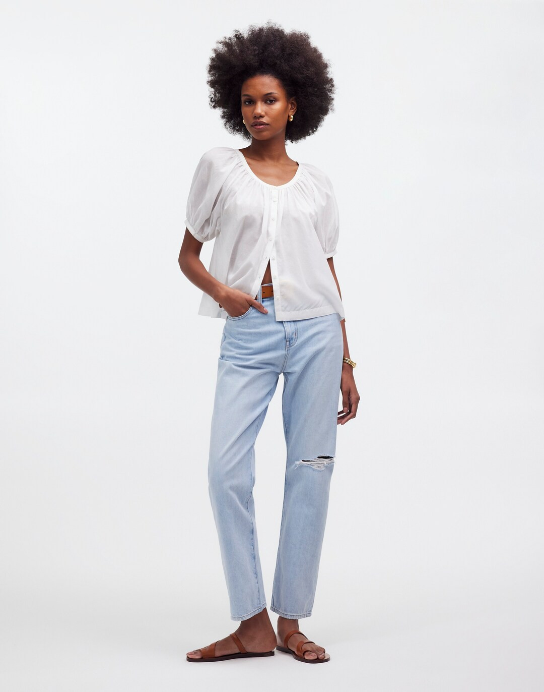 Puff-Sleeve A-Line Top | Madewell