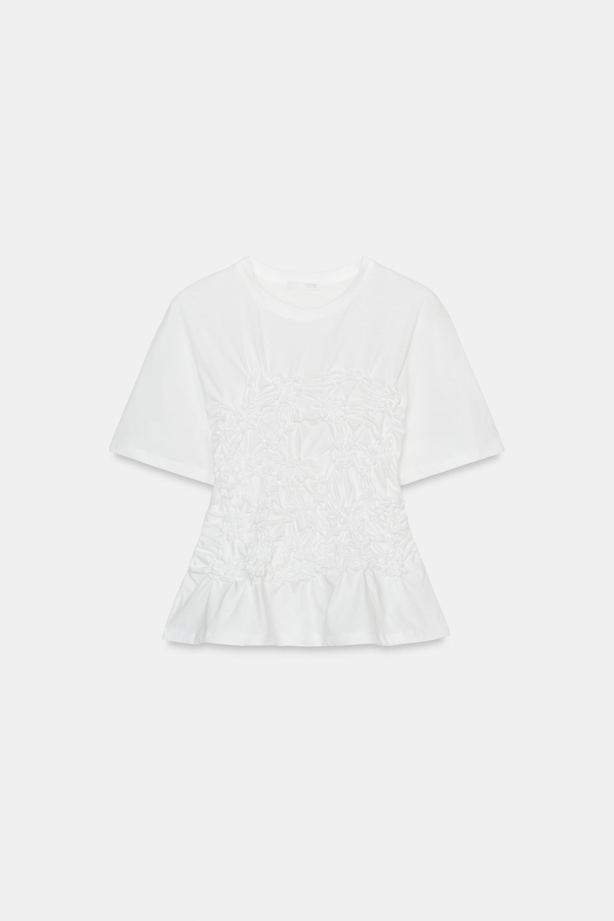 SHORT SLEEVE RUCHED TOP | Zara US