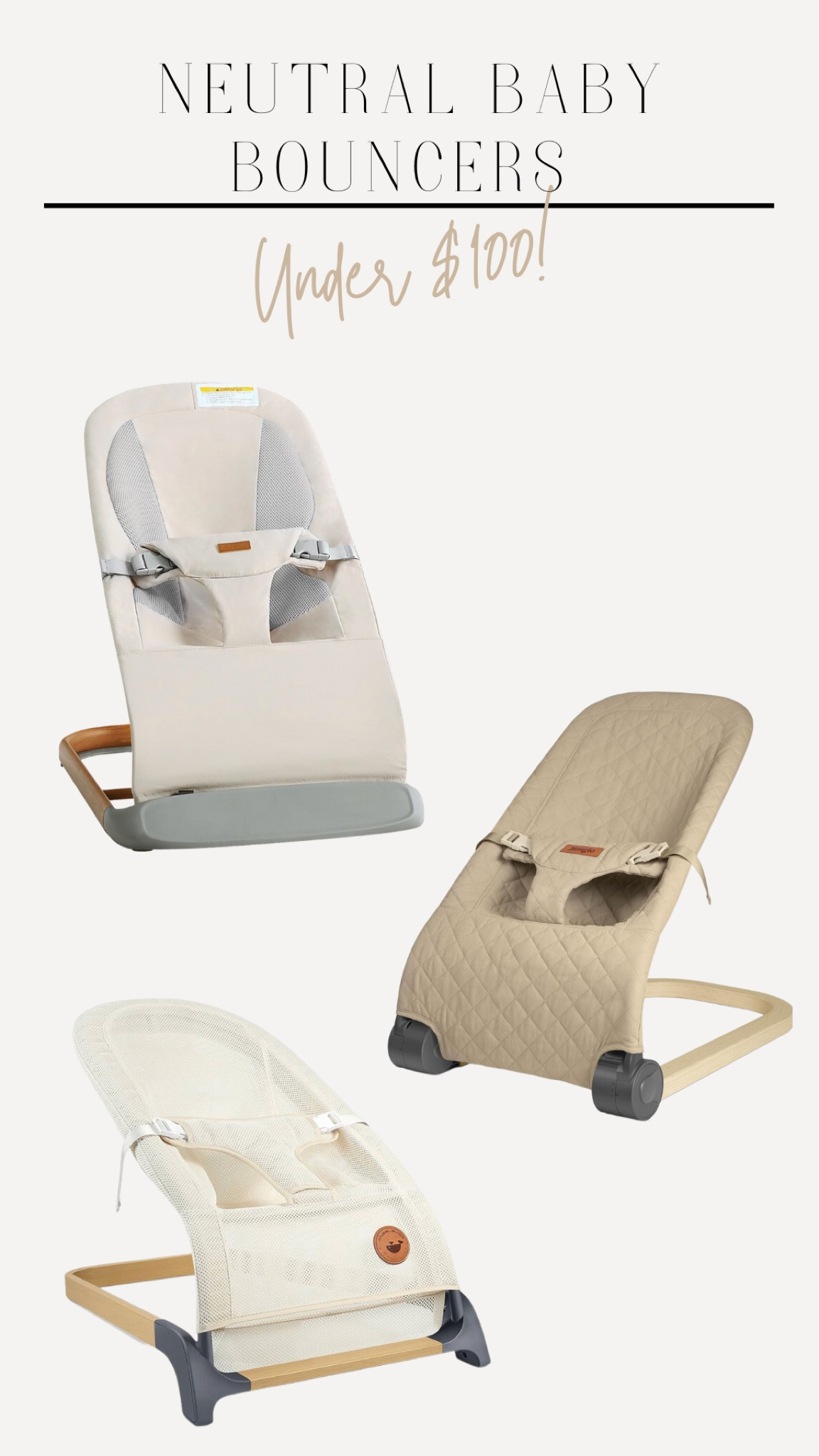 Modern neutral baby floor bouncers, beige baby aesthetic, newborn must have baby bouncer, baby born dupe

#LTKbaby #LTKfindsunder100 #LTKGiftGuide