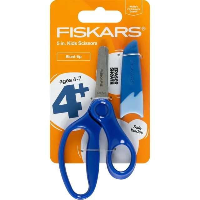 Fiskars 5" Blunt-tip Kids Scissor Ages 4-7, Blue | Walmart (US)