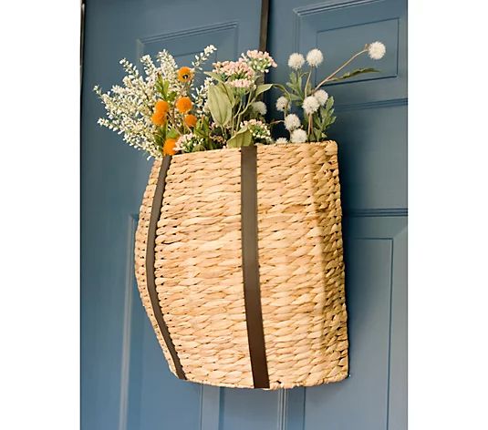 Front Door Leather Strap Basket by Lauren McBride | QVC
