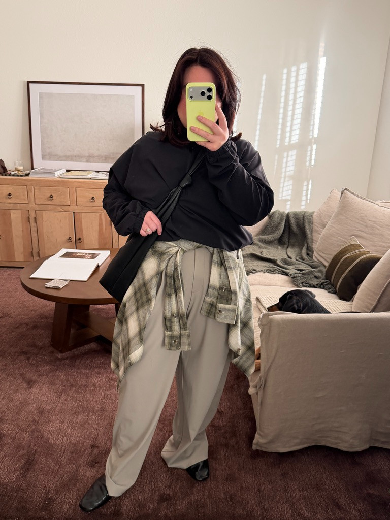 ootd 

layered fashion finds, layered fashion, trouser fashion, trousers, trouser outfit, plaid shirt outfit, tied plaid shirt outfit, comfy elevated outfit, casual elevated outfit, winter fashion, 2026 fashion trends  

 #LTKootd