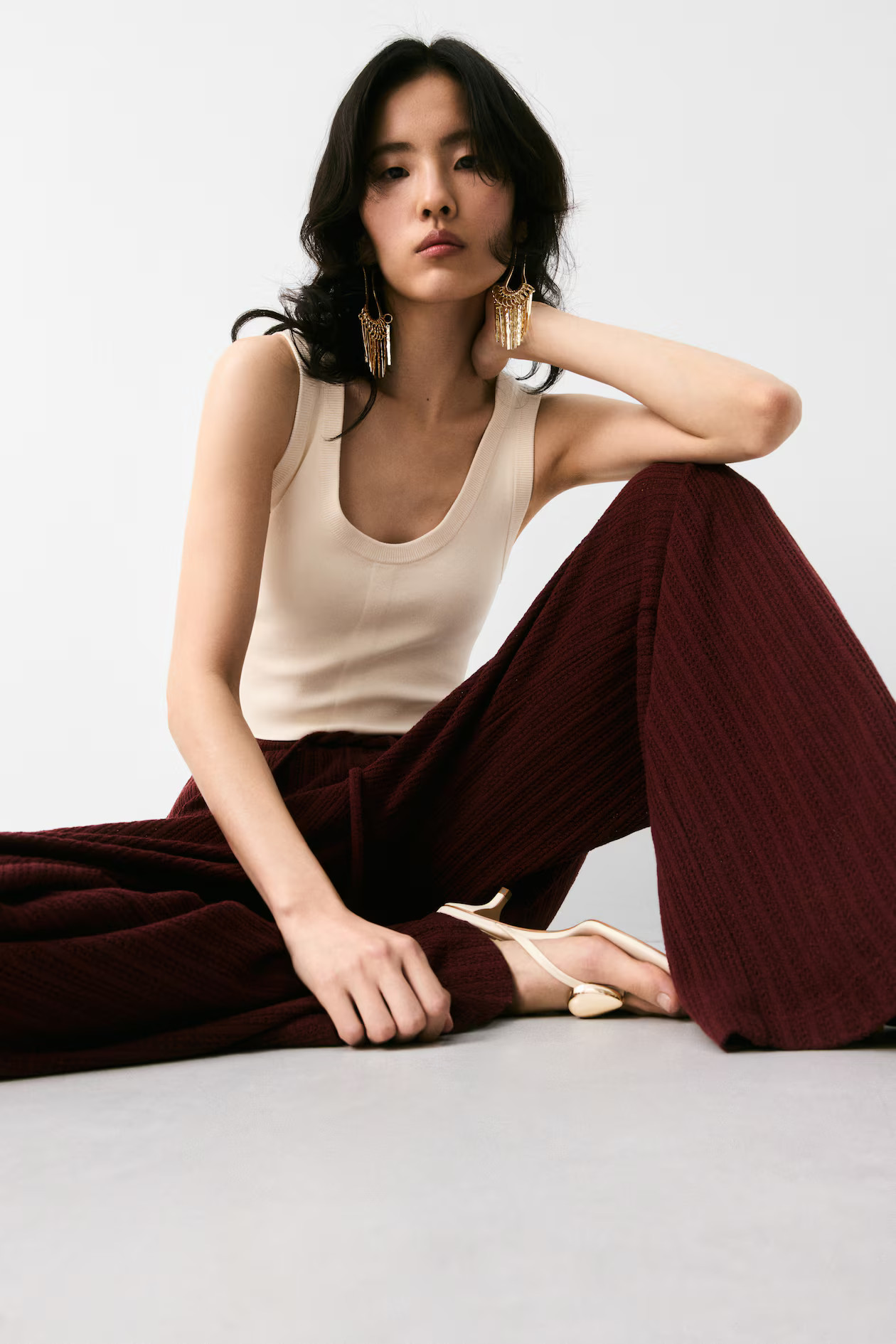 Textured-knit trousers | H&M (UK, MY, IN, SG, PH, TW, HK)