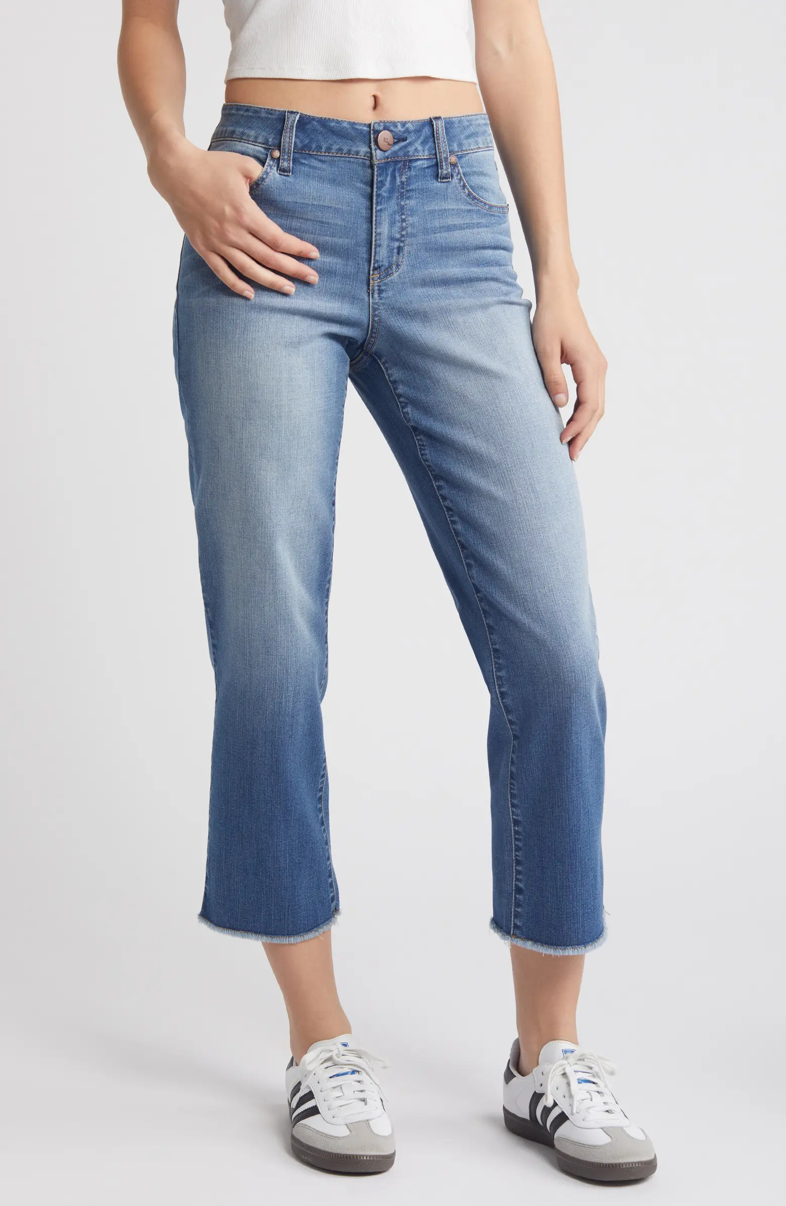 Raw Hem Crop Straight Leg Jeans | Nordstrom