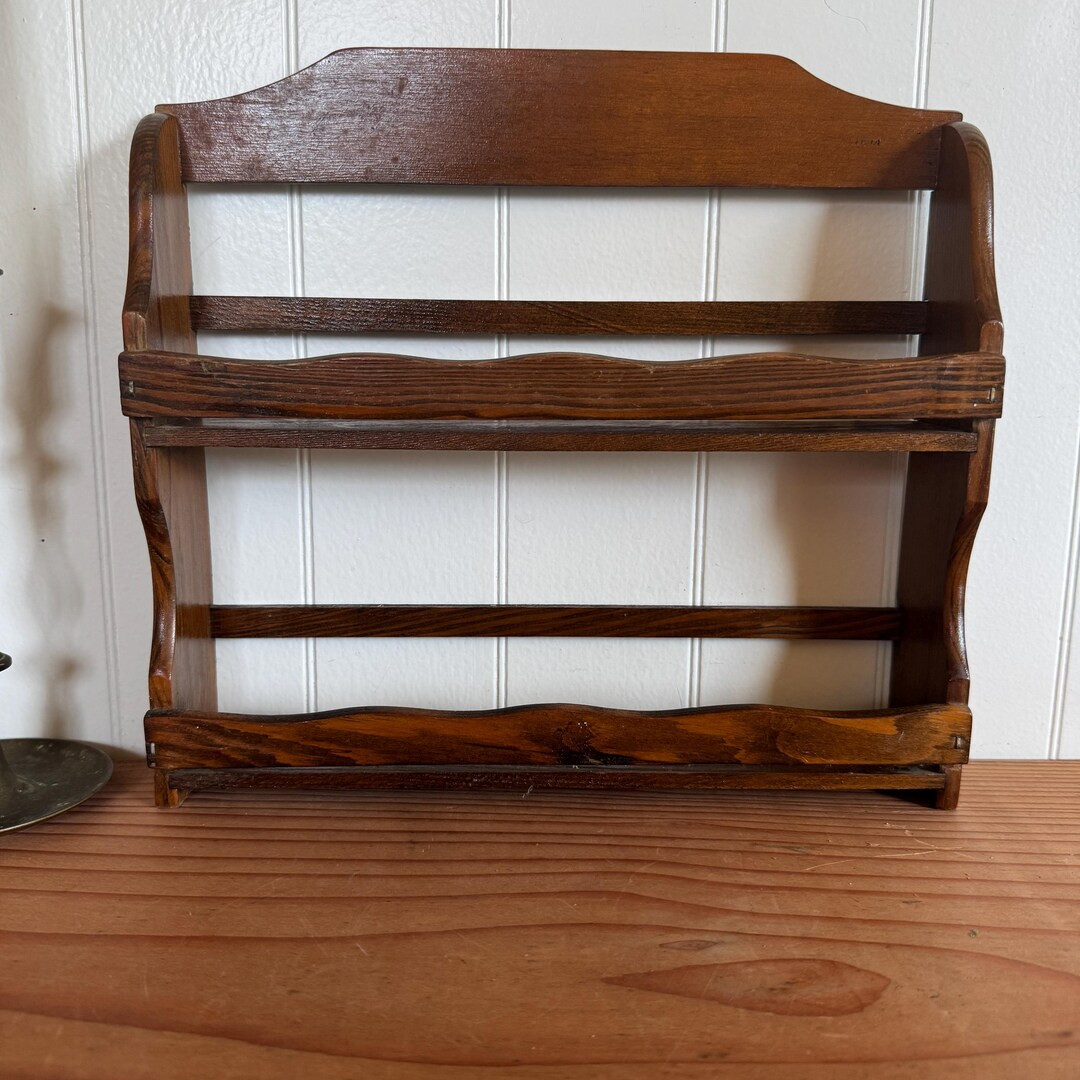 Vintage Spice Rack Wooden Cabinet Wall Hanging 2-tier - Etsy | Etsy (US)