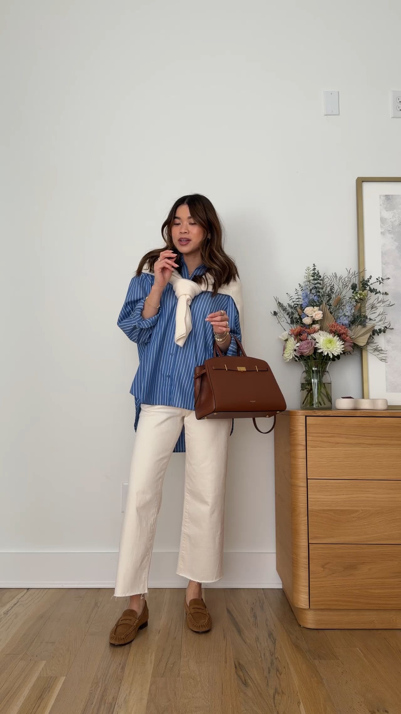 Sizing info:
• jeans size 24 petite 
• button up size XS
• sweater size small

petite fashion, get dressed with me, outfit inspiration, ootd, nashville outfit, Nashville influencer, petite style, vacation style, casual outfits, mom style, petite pants, spring outfits, spring outfit info, spring pants, spring outfit idea, spring top, spring bag, spring sweater, spring shoes, jeans, white jeans, white denim, everyday jeans, button down shirt, east coast spring, preppy outfit 

#LTKTravel #LTKWorkwear #LTKootd