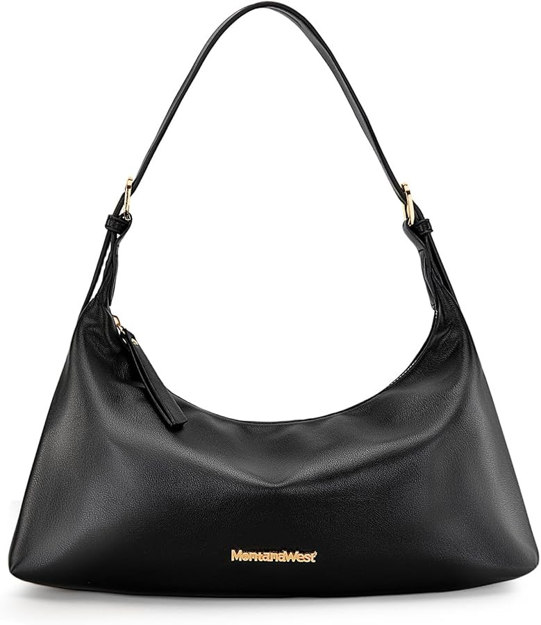 Montana West MEDIUM Shoulder Purses for Women Crescent Hobo Bags Trendy Purses | Amazon (US)