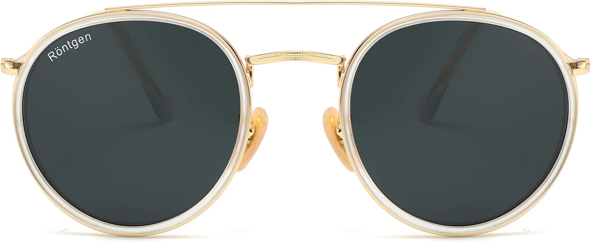 CONRAD RONTGEN Retro Round Sunglasses for Women Men Double Bridge UV400 Protection | Amazon (US)