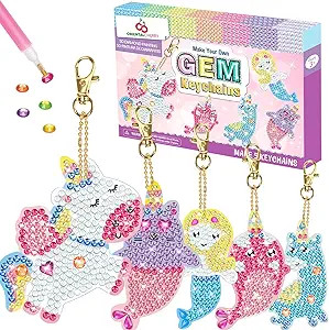 ORIENTAL CHERRY Arts and Crafts for Kids Ages 8-12 - Make Your Own GEM Keychains - 5D Diamond Pai... | Amazon (US)